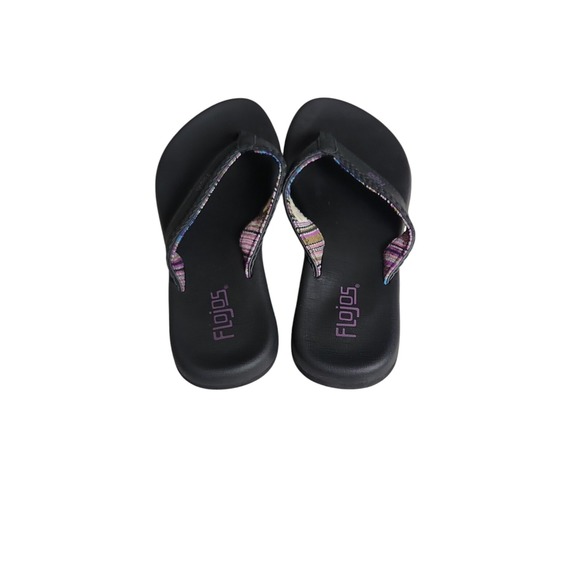 FLOJOS Women's Maddy Memory Foam BLACK Flip Flop Sandals Women's‎ size 7 - Picture 3 of 5
